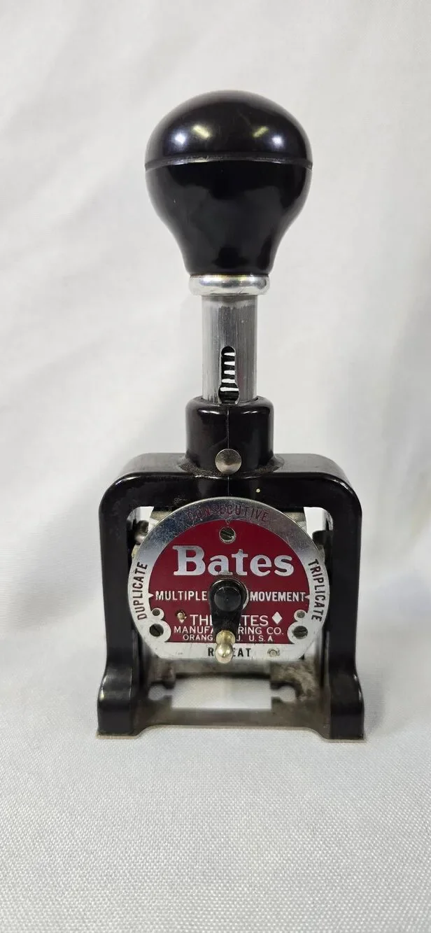 Vintage Bates Multiple Movement Numbering Machine | 6-Wheel Automatic Stamp Stam